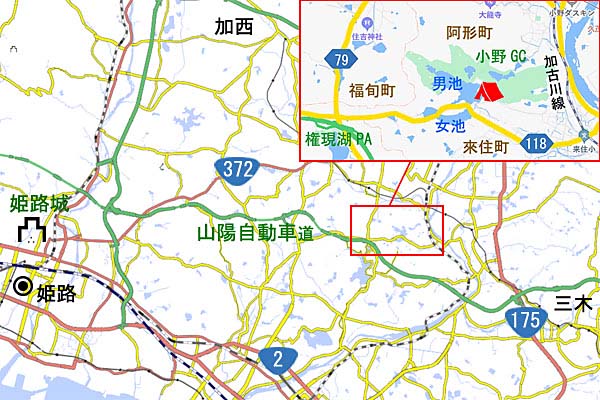 鴨池キャンプ場地図